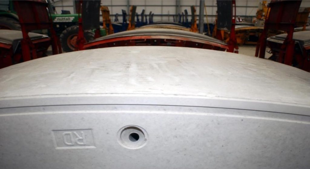 Close-up of a finished precast tunnel segment