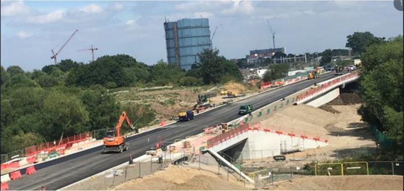 Road and bridge construction at Southall Waterside with FM Conway