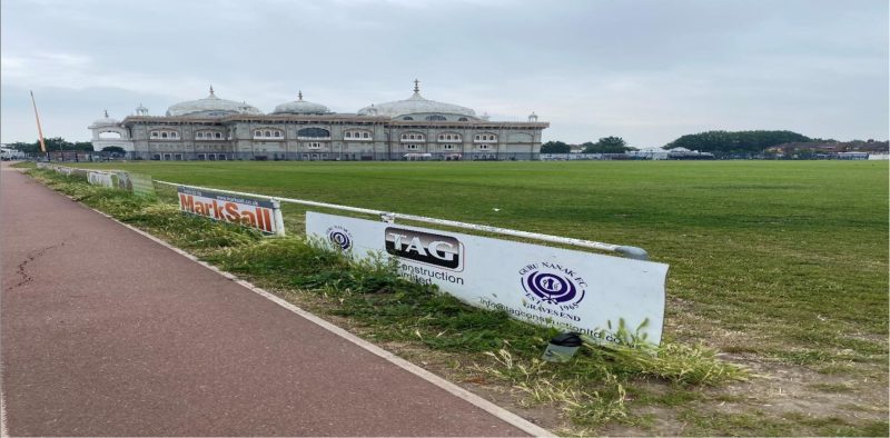 Gravesend Gurdwara sports ground with TAG sponsorship board